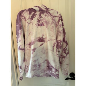 Women's Adidas Tie Dye Hoodie XS White Purple
